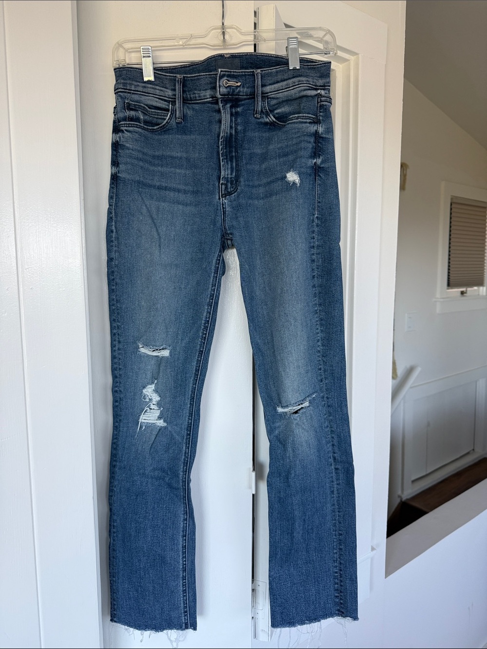 MOTHER Mid Rise Dazzler Ankle Fray